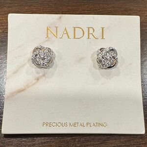 Nadri Silver Knot Earrings